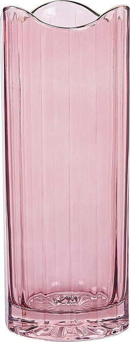 Beliani PERDIKI - Decoratieve vaas - Roze - Glas