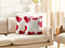 Beliani PERIWINKLE - Sierkussen set van 2 - Wit/Rood - 45 x 45 cm - Katoen