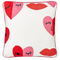 Beliani PERIWINKLE - Sierkussen set van 2 - Wit/Rood - 45 x 45 cm - Katoen