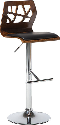 Beliani PETERSBURG - Barkruk verstelbaar - Donkere houtkleur - Kunstleer