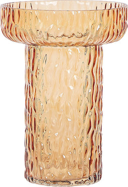 Beliani PLATANIA - Decoratieve vaas - Oranje - Glas