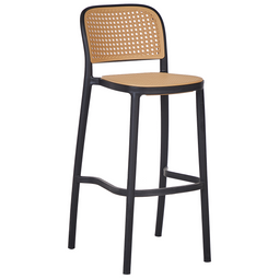 Beliani PLOSE - Barkruk set van 4 - Beige/Zwart - Kunststof