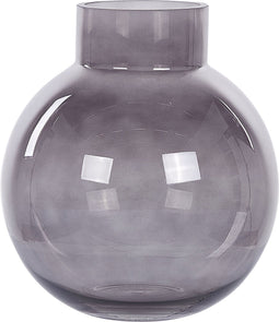 Beliani POLYDROSOS - Decoratieve vaas - Grijs - Glas