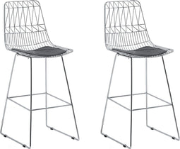 Beliani PRESTON - Barkruk - Zilver - Staal