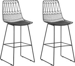 Beliani PRESTON - Barkruk - Zwart - Staal