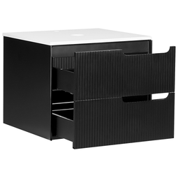 Beliani QUINTELA - Badkamermeubel - Zwart - 60 x 52 cm - MDF