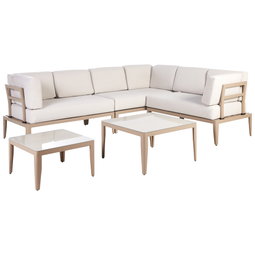 Beliani RIMA III - Loungeset voor 6 - Lichtbeige - Aluminium