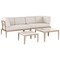 Beliani RIMA III - Loungeset voor 6 - Lichtbeige - Aluminium