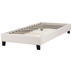 Beliani ROANNE - Eenpersoonsbed - Lichtbeige - 90 x 200 cm - Polyester