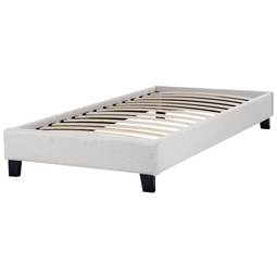 Beliani ROANNE - Eenpersoonsbed - Lichtgrijs - 90 x 200 cm - Polyester