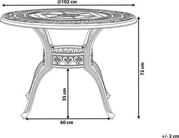 Beliani SALENTO - Tuintafel - Bruin - Aluminium