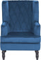 Beliani SANDSET - Fauteuil - Blauw - Fluweel