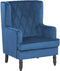 Beliani SANDSET - Fauteuil - Blauw - Fluweel