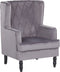 Beliani SANDSET - Fauteuil - Grijs - Fluweel