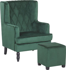 Beliani SANDSET - Fauteuil - Groen - Fluweel