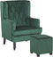 Beliani SANDSET - Fauteuil - Groen - Fluweel
