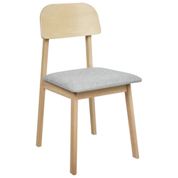 Beliani SCANDIA - Eetkamerstoel set van 2 - Lichthout/Lichtgrijs - Rubberhout