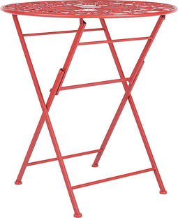 Beliani SCARIO - Tuintafel - Rood - IJzer