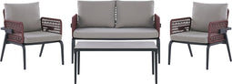 Beliani SCIACCA - Loungeset voor 4 - Grijs - Aluminium