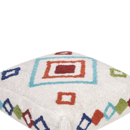 Beliani SEERANI - Vloerkussen - Wit/Meerkleurig - Katoen