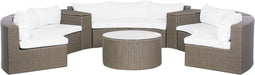 Beliani SEVERO - Loungeset voor 9 - Bruin - PE rotan