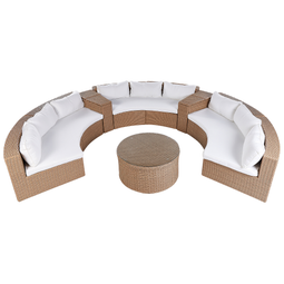Beliani SEVERO - Loungeset voor 9 - Zandbeige - PE rotan