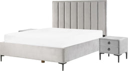 Beliani SEZANNE - Slaapkamerset - Grijs - Fluweel