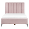 Beliani SEZANNE - Slaapkamerset - Roze - 140 x 200 cm - Fluweel
