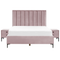 Beliani SEZANNE - Slaapkamerset - Roze - 160 x 200 cm - Fluweel