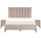 Beliani SEZANNE - Slaapkamerset - Taupe - 160 x 200 cm - Fluweel