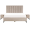 Beliani SEZANNE - Slaapkamerset - Taupe - 180 x 200 cm - Fluweel
