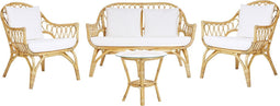 Beliani SIBARI - Loungeset voor 4 - Beige - Rotan