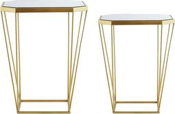 Beliani SIERRA - Salontafel set - Goud - Glas