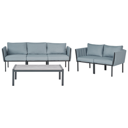 Beliani SKALA - Loungeset 5-zits - Donkergrijs - Staal