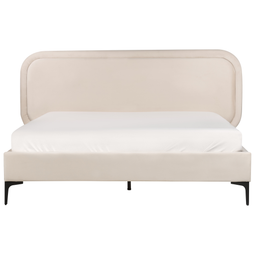 Beliani SUZETTE - Tweepersoonsbed - Lichtbeige - 160 x 200 cm - Polyester