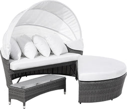 Beliani SYLT LUX - Zonne-eiland - Grijs - PE rotan