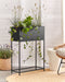 Beliani TAPIEN - Verhoogde plantenbak - Zwart - 70 x 30 x 100 cm - Metaal