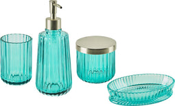 Beliani TECATE - Badkamerset - Blauw - Glas