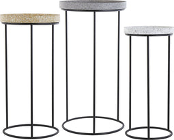 Beliani TEXON - Bijzettafel - Zwart - IJzer