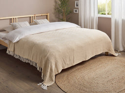 Beliani TOUTLI - Bedsprei - Beige - 200 x 220 cm - Katoen
