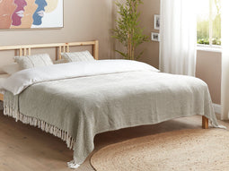 Beliani TOUTLI - Bedsprei - Taupe - 200 x 220 cm - Katoen