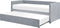 Beliani TROYES - Onderschuifbed - Grijs - Fluweel