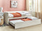 Beliani TROYES - Slaapbank - Lichtbeige - 90 x 200 cm - Bouclé