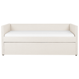 Beliani TROYES - Slaapbank - Lichtbeige - 90 x 200 cm - Bouclé