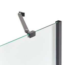 Beliani TUAPI - Douchescherm - Zwart - 140 x 120 cm - Veiligheidsglas