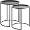 Beliani TWINS - Bijzettafel set van 2 - Zwart - Metaal