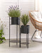 Beliani ULMUS - Planten standaard - Zwart - 56 x 32 x 79 cm - Metaal
