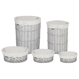 Beliani VAKARI - Manden set - Wit - Wilgenhout