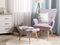 Beliani VEJLE - Chesterfield fauteuil - Roze - Fluweel