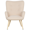 Beliani VEJLE - Fauteuil met hocker - Beige - Bouclé
